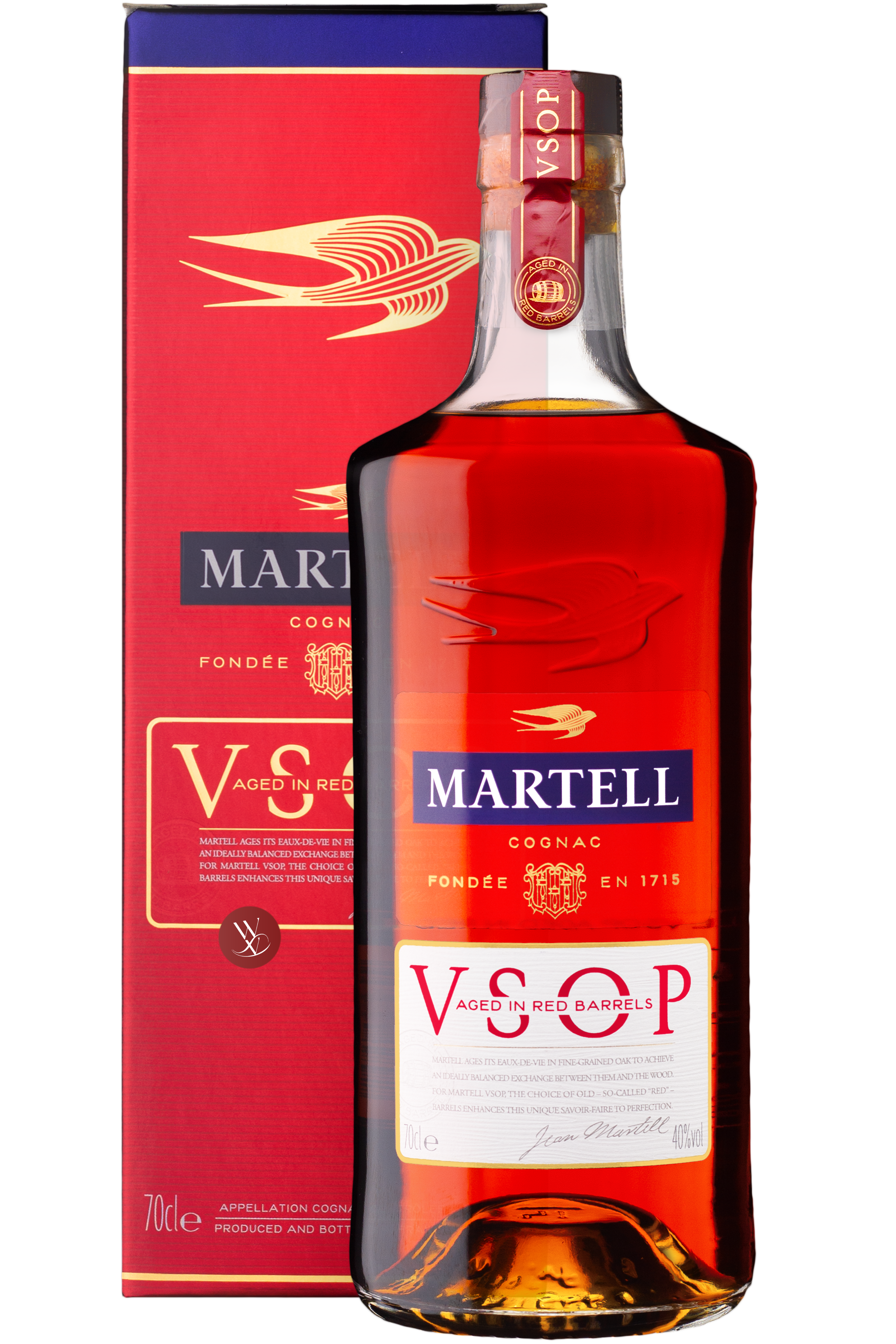 Coñac Martell VSOP envejecido en barricas rojas